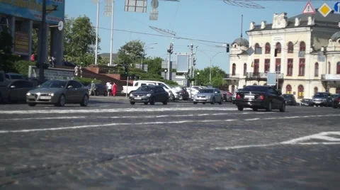 Summer City Traffic Stock Footage 54716867