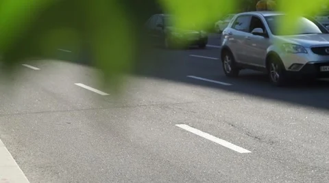 Summer City Traffic Stock Footage 54716934