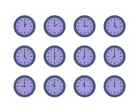 Summer clock icon design with grapes. Collection of fruit icons of time. Illustrazione stock