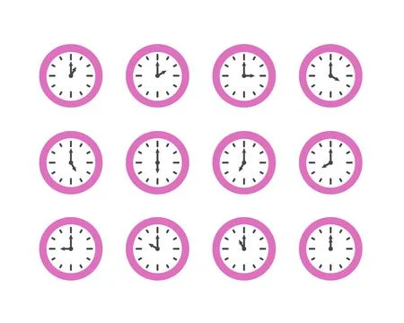 Summer clock icon design with lychee. Collection of fruit icons of time. Stock Illustration