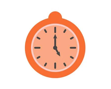 Summer clock icon design with peach or orange. Fruit icons of time. Stock Illustration