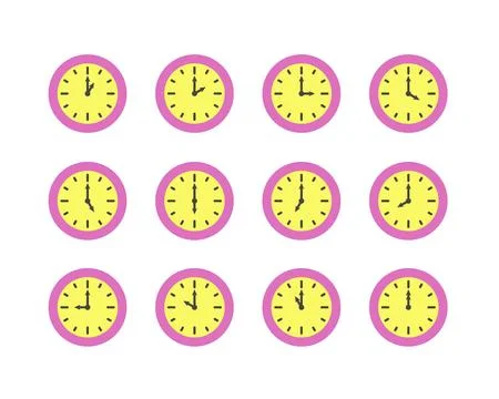 Summer clock icon design with pitaya, dragon fruit. Collection of fruit icons Stock Illustration
