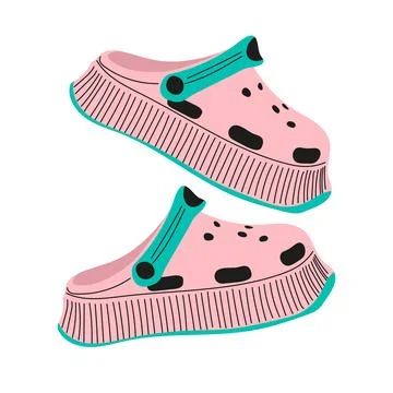Summer clogs. Illustrazione stock