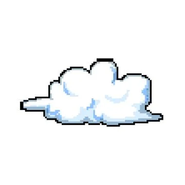 Summer cloud pixel art vector illustration Stock Illustration