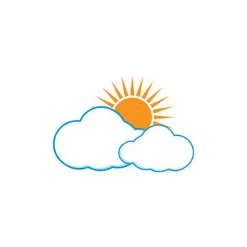 Summer cloud with sun vector graphic design illustration Stock Illustration