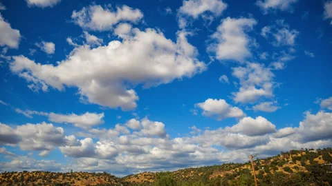 Summer Clouds Float above a Golden California Landscape Timelapse Stock Footage 285110286