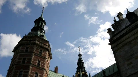 Summer Clouds over Frederiksborg Castle Stock Footage 506351