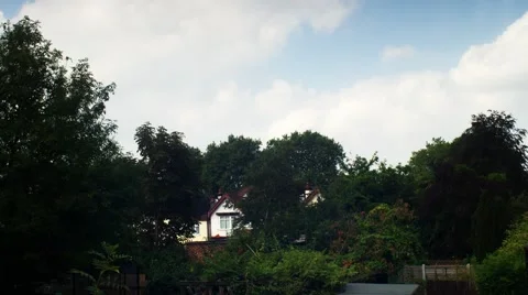 Summer Clouds Over Suburbia Timelapse Stock Footage 41459369