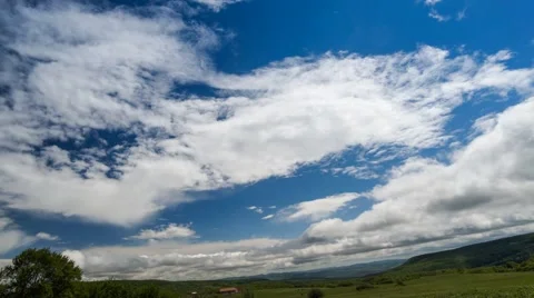 Summer clouds rolling in Stock Footage 53219605