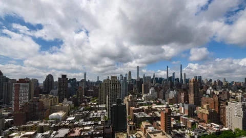 Summer Clouds Storm Front Over Manhattan Cropped (1 of 3) Stock Footage 196331141