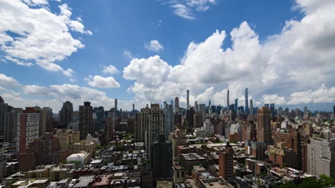 Summer Clouds Storm Front Over Manhattan Cropped (2 of 3) Stock Footage 196331209