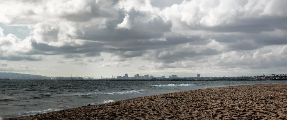 Summer clouds at sunset beach Foto stock