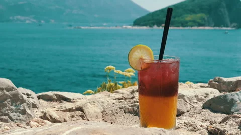 Summer Cocktail on the Coast Stock Footage 293254186