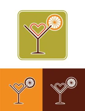 Summer cocktail icon Stock Illustration