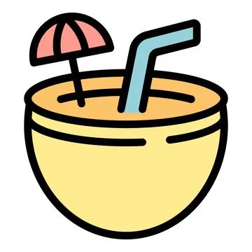 Summer cocktail icon vector flat Stockillustratie