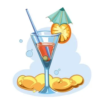 Summer cocktail Stock Illustration