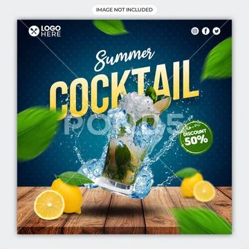 Summer cocktail Modello PSD