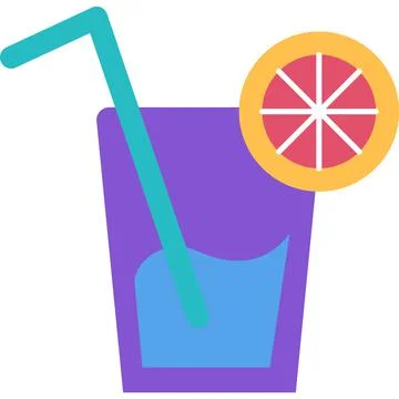 Summer cocktail vector drink flat icon on white Stock Illustration