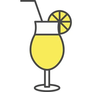 Summer cocktail vector icon isolated Stock Illustration