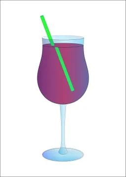 Summer coctail in glass Illustrazione stock