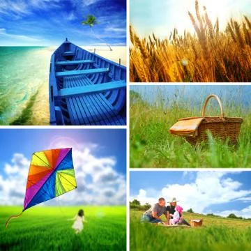 Summer collage Stock Photos