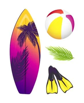 Summer Collection of Elements Vector Illustration Illustrazione stock