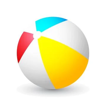 Summer colored rubber inflatable beach ball isolated on white background with Illustrazione stock
