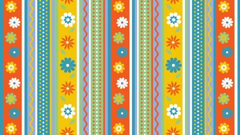 Summer colorful background pattern with flowers Stock Footage 109667507