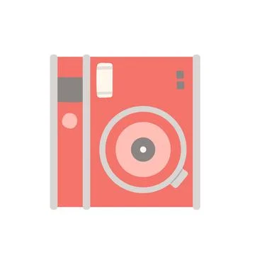 Summer colorful camera and flat design vector Stock Illustration