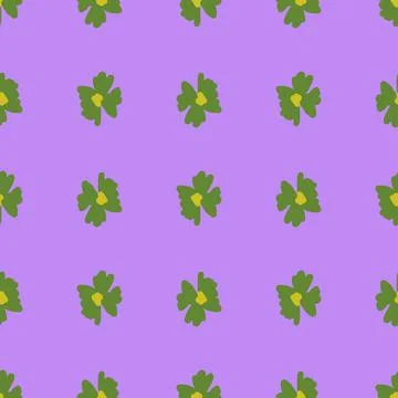 Summer colors seamless pattern with green simple flower bud ornament on brigh Stock Illustration