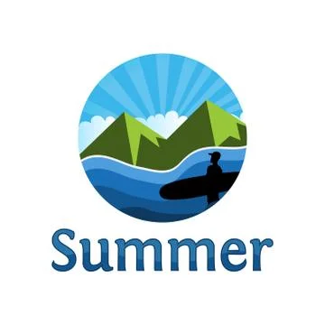 Summer is coming text on  summer beach background Stock Illustration