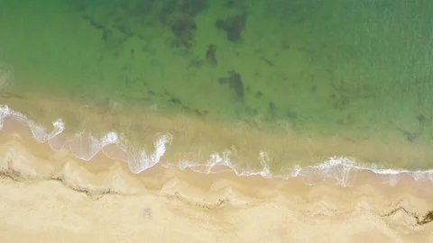 Summer is coming video. Sandy beach, panorama. Top view Aerial of sandy beach. Stock Footage 236646500