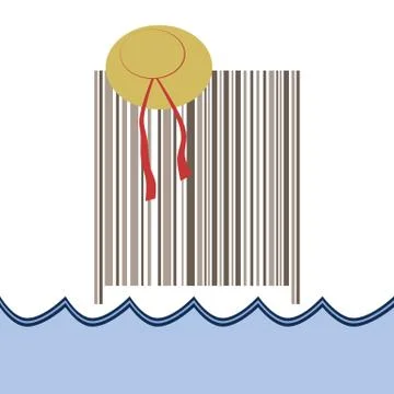 Summer composition with a bar code Stock Illustration
