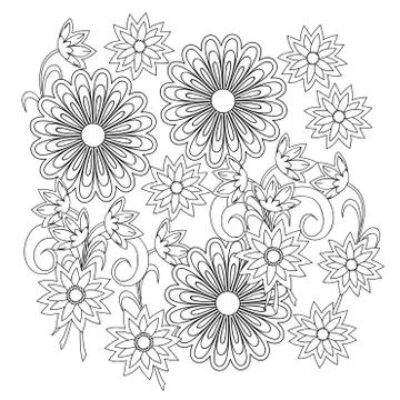 Summer composition with flowers Stock Illustration