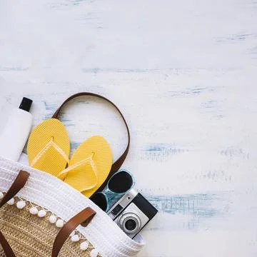 Summer composition with summer elements Stock Photos