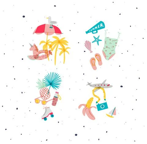 Summer compositions color Stock-Illustration