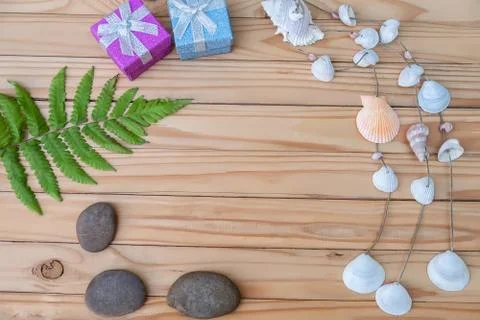 Summer concept flat lay styles on top view with free space for text Foto stock