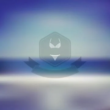 Summer concept poster, leaflet, flyer with blurred beach background. Hexagonal Stock Illustration