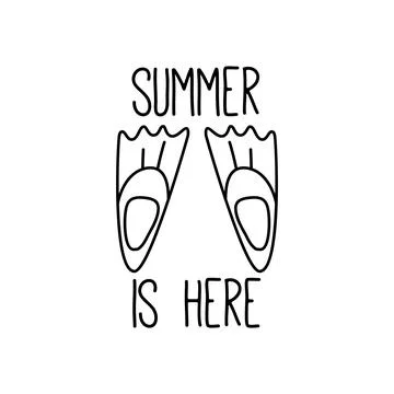 Summer concept vector design with flippers Stock Illustration