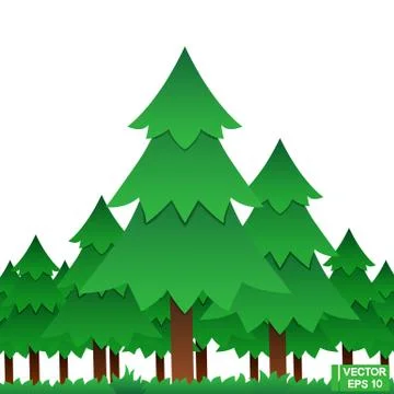 Summer coniferous forest Иллюстрация
