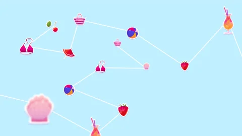 Summer connection lines animation Stock Footage 156878527