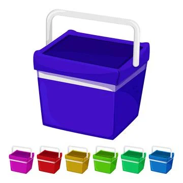 Summer cooler box cartoon vector graphic Illustrazione stock