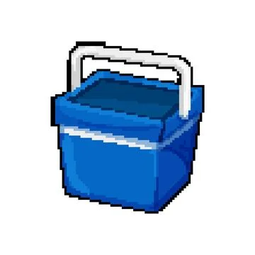 Summer cooler box pixel art vector illustration Stock Illustration