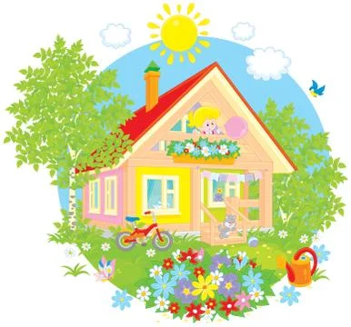 Summer cottage Stock Illustration