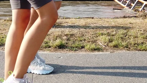 Summer couple walking in slow motion Stock Footage 159949386