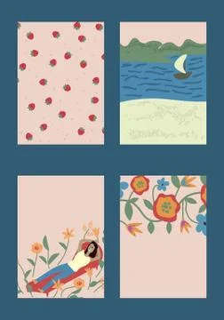 Summer covers set Stock Illustration