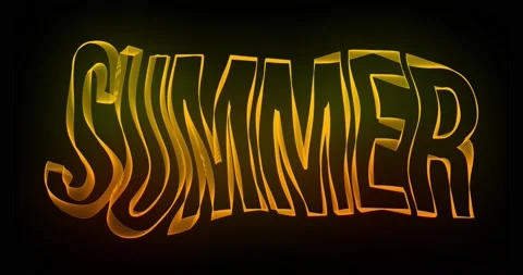 Summer Creative Typography Text Animation with wavy color lines. 4k motion video Stock Footage 152887897
