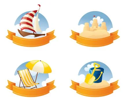 Summer crests Stock Illustration