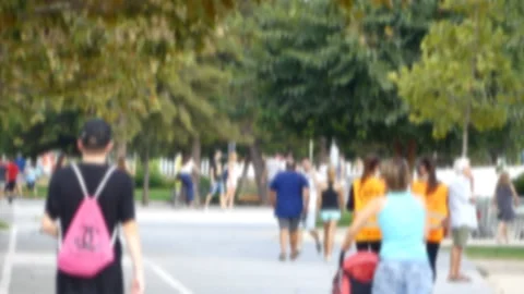 Summer Crowd Slow Motion Walking Stock Footage 99493672