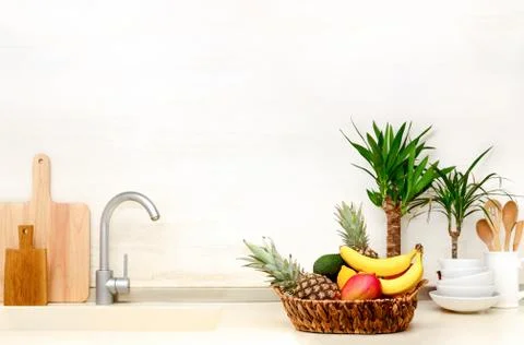 Summer culinary kitchen background Stock Photos